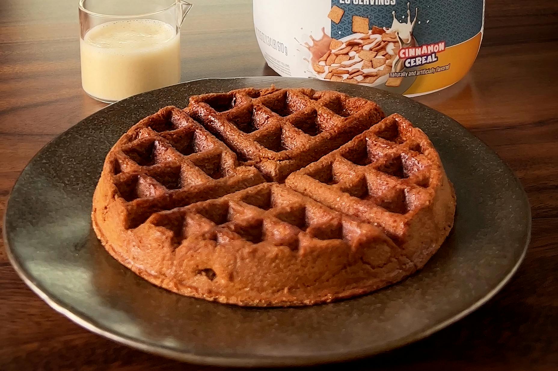 Cinnamon Cereal Protein Waffles