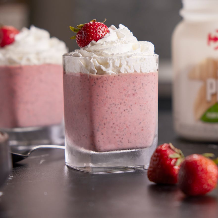 Strawberry Protein Chia Pudding