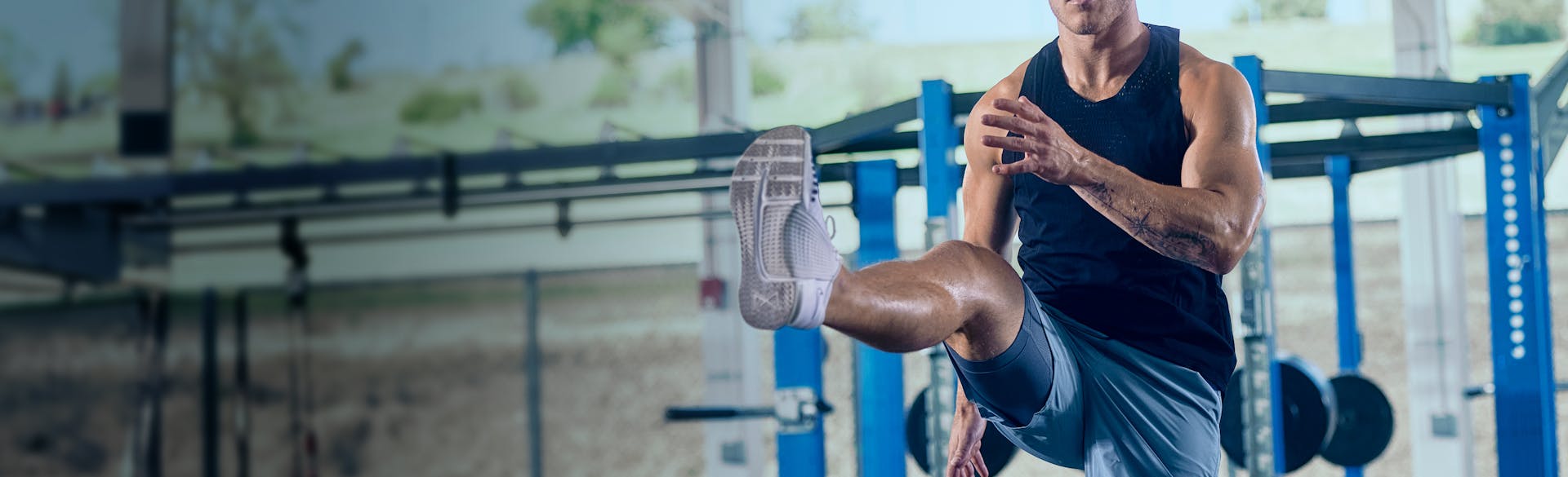 CMC working out in a gym