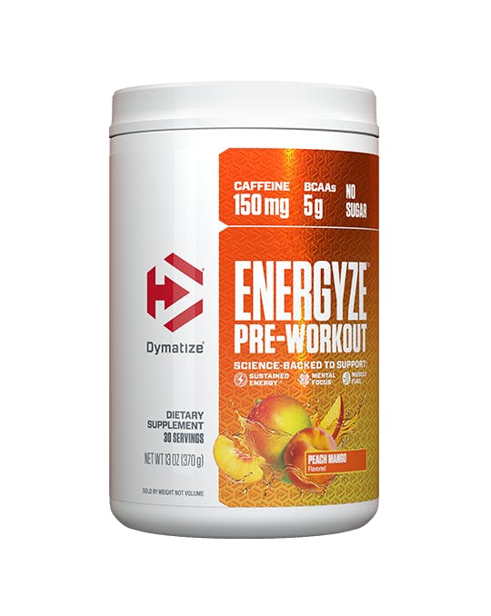 Peach Mango Energyze Pre-Workout by Dymatize.