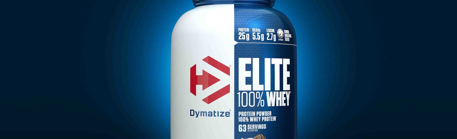 A single tub of Dymatize Elite 100 Whey Cookies & Cream